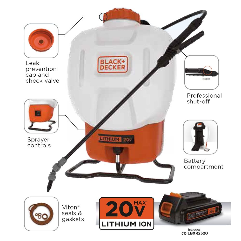 20V MAX* 4 gal. Cordless Backpack Sprayer Kit, Battery & Charger - Image 2