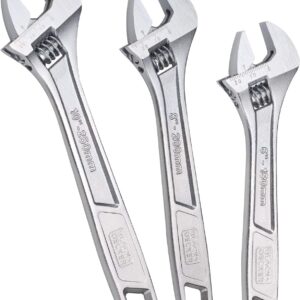 Adjustable Wrench Set,  6 in., 8 in., and 1 in., Wide + Tapered Jaws
