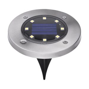 Outdoor Solar Disk Light, 8 Pack