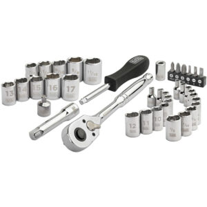 Socket Set, 40-Piece, Chrome, Carrying Case