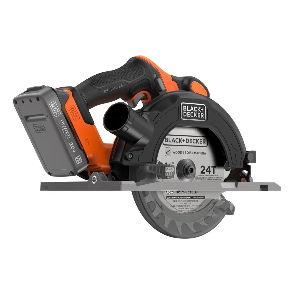 20V MAX* POWERCONNECT™ Cordless Brushless 6-1/2 in. Circular Saw Kit (Battery & Charger Included) - Image 3
