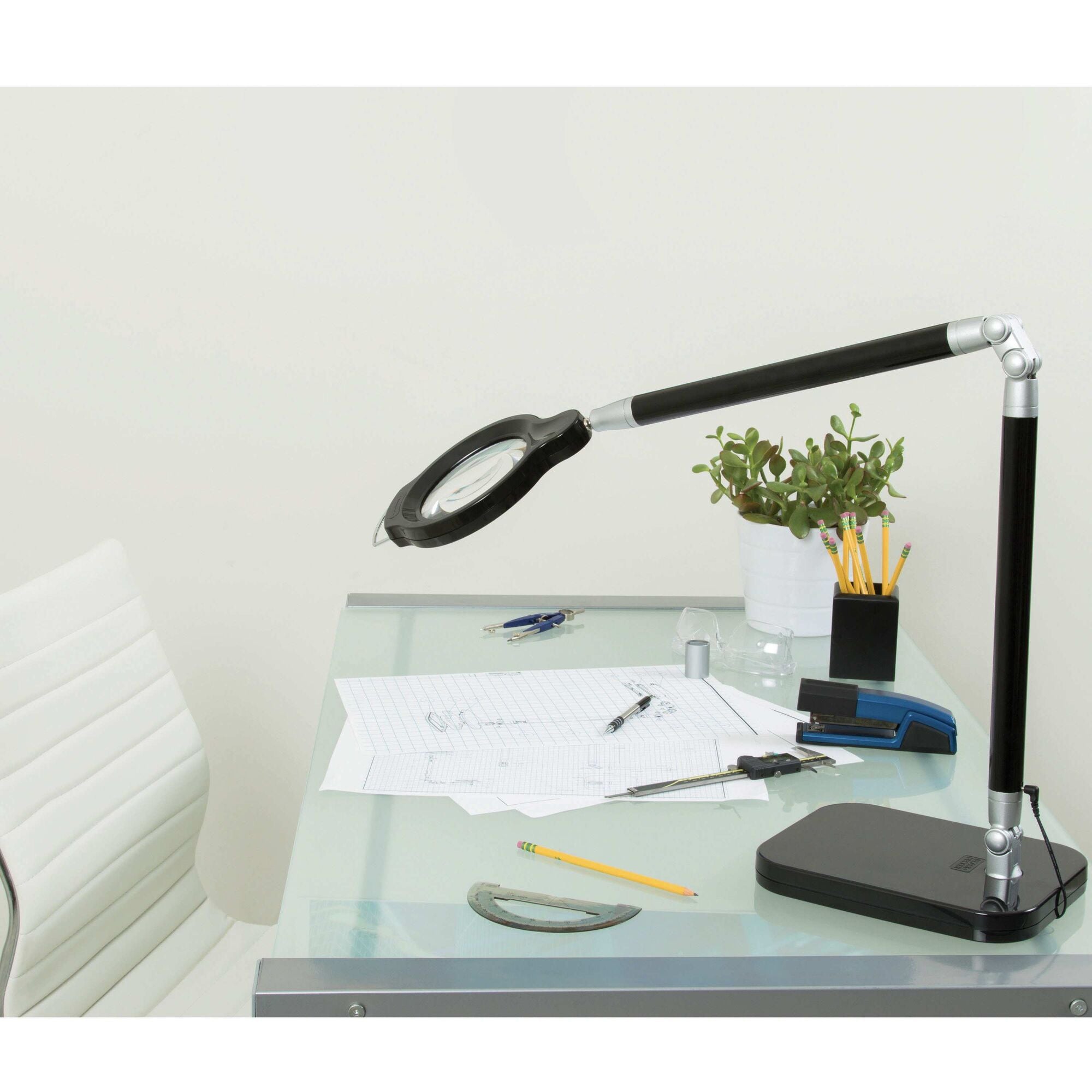 Ultra Reach Magnifier Led Desk Lamp, Black - Image 2