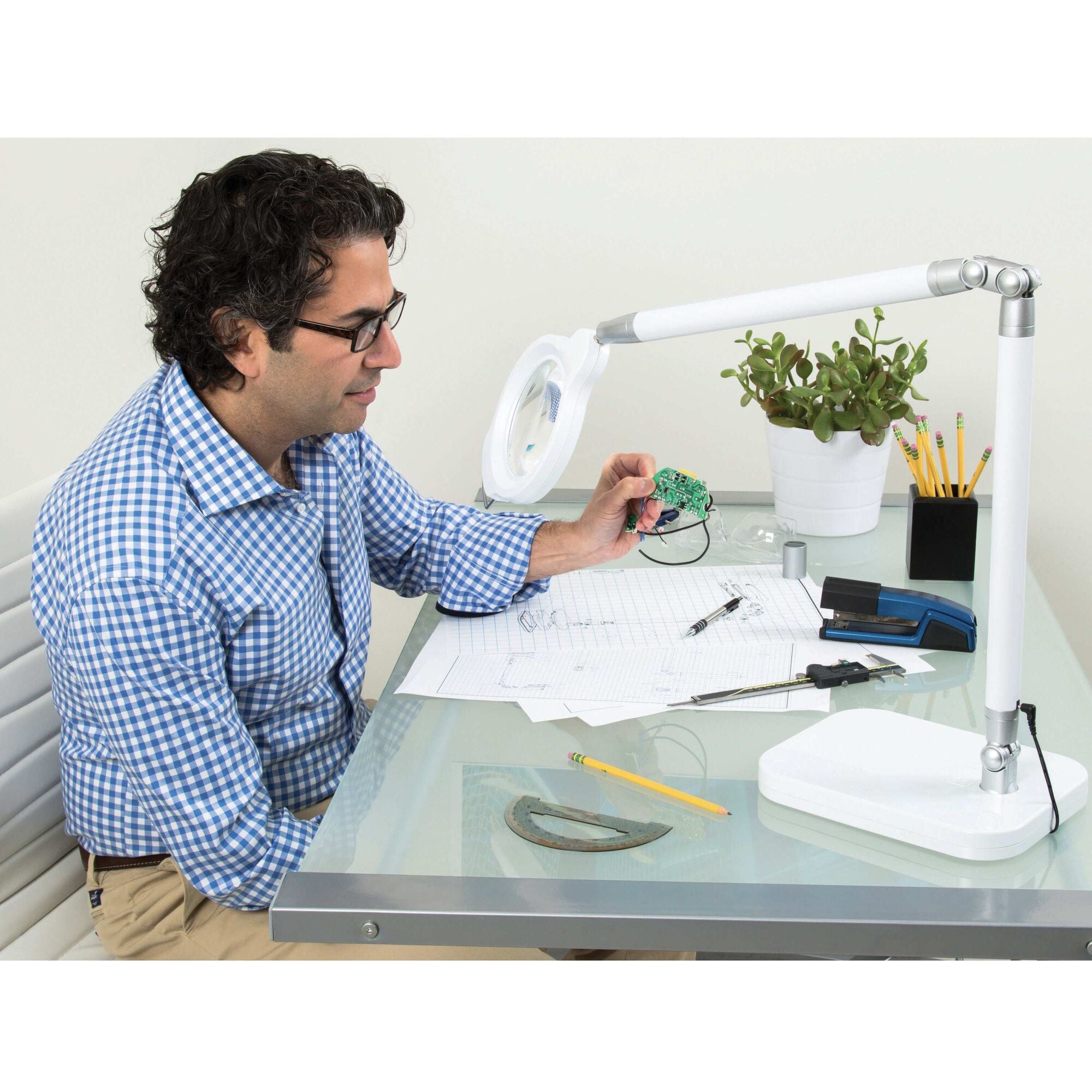 Ultra Reach Magnifier Led Desk Lamp, White - Image 2