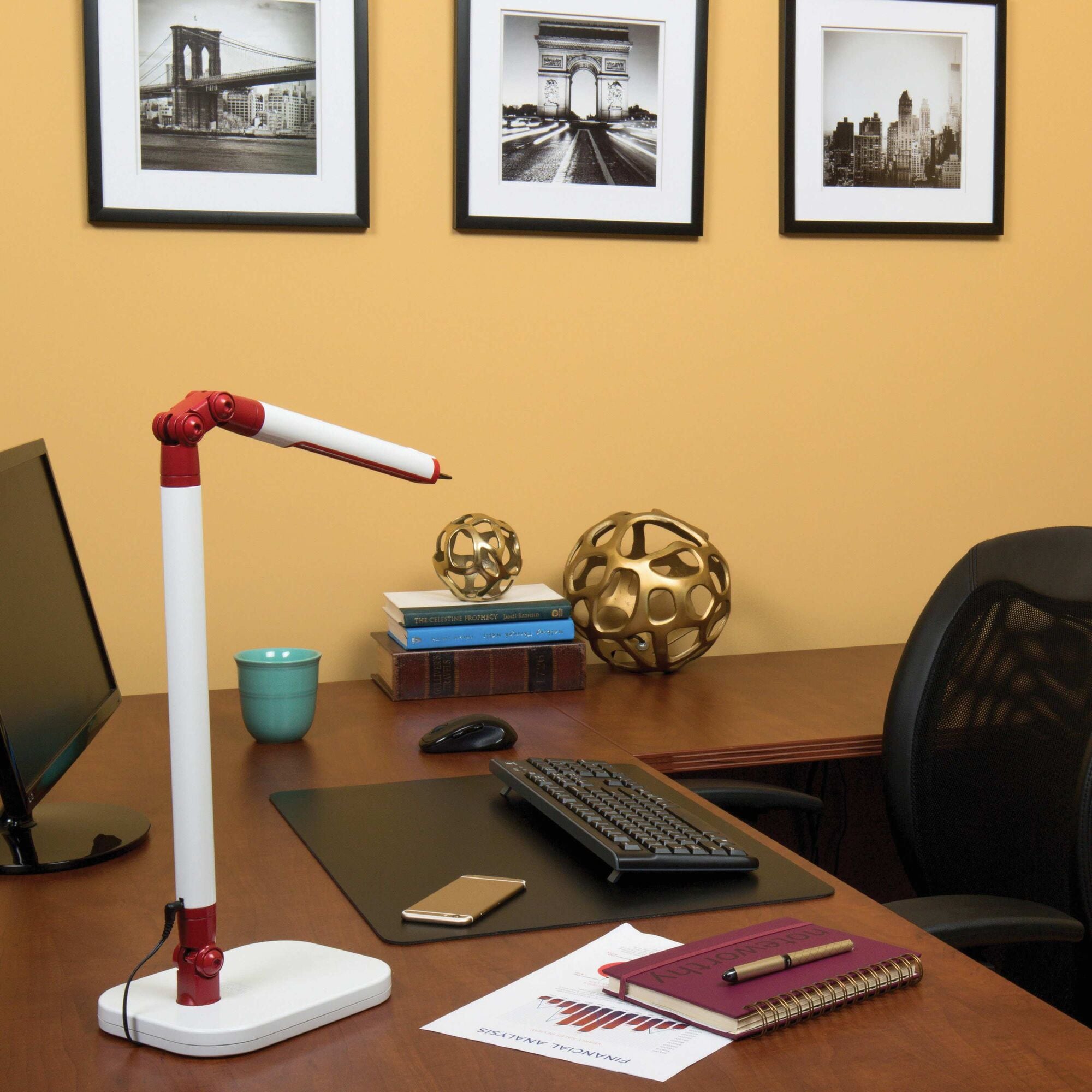 Exalt Bar LED Desk Lamp, White/Red - Image 2